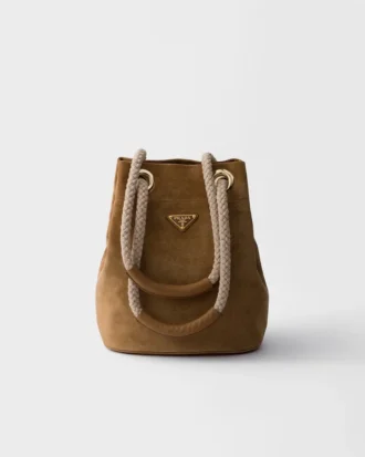 Bolso tipo cubo pequeño de ante Prada Mariner