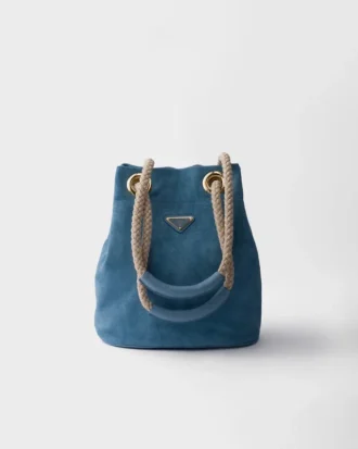 Bolso tipo cubo pequeño de ante Prada Mariner
