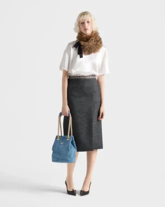 Bolso tipo cubo pequeño de ante Prada Mariner