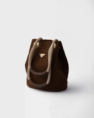 Bolso tipo cubo pequeño de ante Prada Mariner