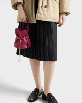 Bolso tipo cubo Prada Petit Sac Noir Mini de piel napa