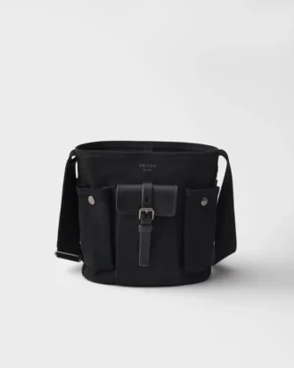 Bolso tipo cubo Prada Route Mini de lona y piel Bolso tipo cubo Prada Route Mini de lona y piel