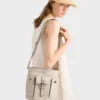 Bolso tipo cubo Prada Route Mini de lona y piel