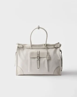 Bolso tote de denim y piel Bonnie de Prada
