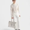 Bolso tote de denim y piel Bonnie de Prada