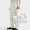 Bolso tote de denim y piel Bonnie de Prada