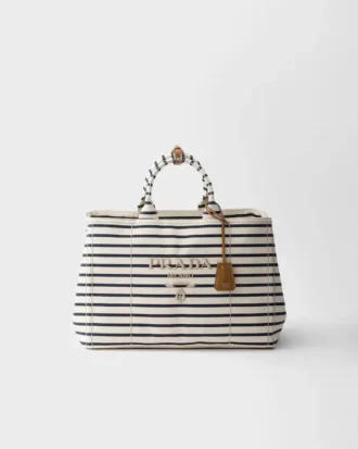 Bolso tote de lona a rayas