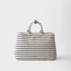 Bolso tote de lona a rayas Bolso tote de lona a rayas