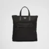 Bolso tote de Re-Nylon y piel Saffiano Bolso tote de Re-Nylon y piel Saffiano