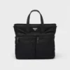 Bolso tote de Re-Nylon y piel Saffiano Bolso tote de Re-Nylon y piel Saffiano
