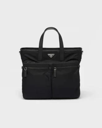 Bolso tote de Re-Nylon y piel Saffiano