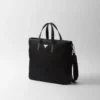 Bolso tote de Re-Nylon y piel Saffiano Bolso tote de Re-Nylon y piel Saffiano