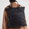 Bolso tote de Re-Nylon y piel Saffiano Bolso tote de Re-Nylon y piel Saffiano