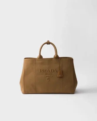 Bolso tote extragrande de lona de algodón Prada Jardiniare
