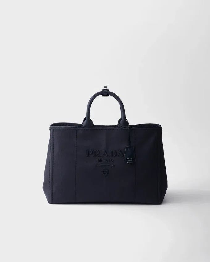 Bolso tote extragrande de lona de algodón Prada Jardiniare Bolso tote extragrande de lona de algodón Prada Jardiniare