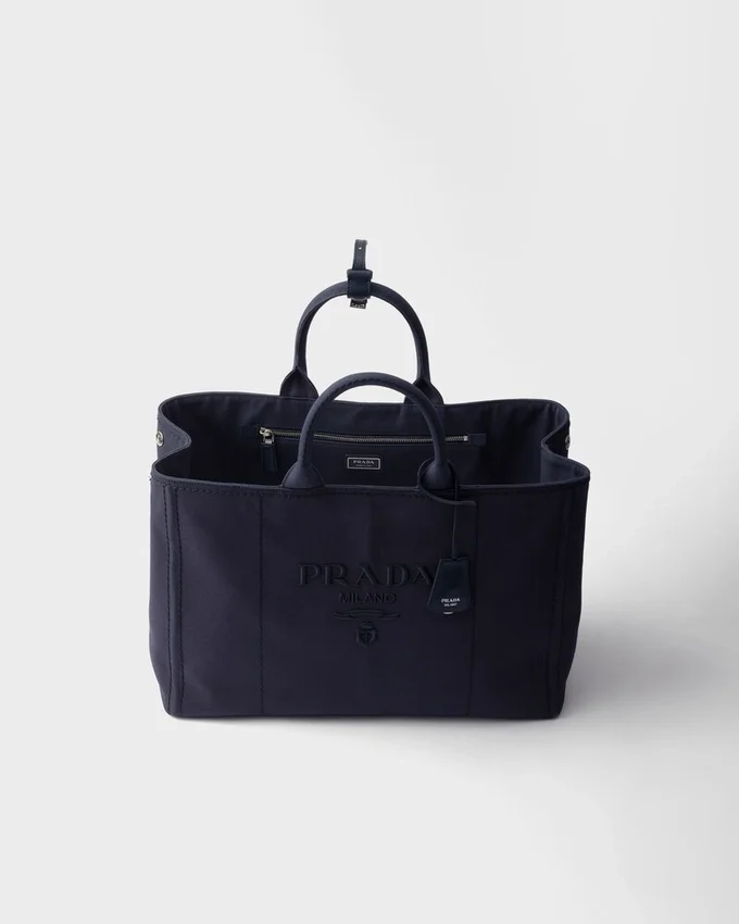 Bolso tote extragrande de lona de algodón Prada Jardiniare Bolso tote extragrande de lona de algodón Prada Jardiniare