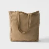 Bolso tote grande de ante y ganchillo Bolso tote grande de ante y ganchillo