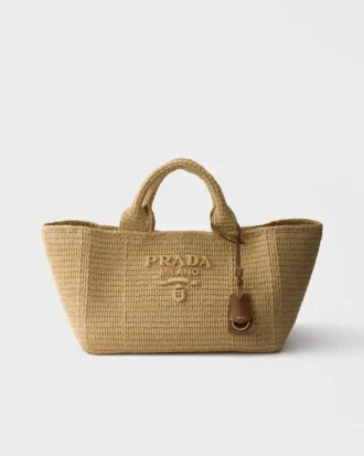 Bolso tote grande de ganchillo con detalles de piel