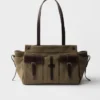 Bolso tote grande de lona y piel Prada Route Bolso tote grande de lona y piel Prada Route