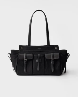 Bolso tote grande de lona y piel Prada Route