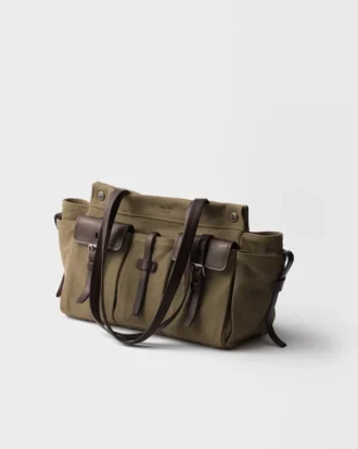 Bolso tote grande de lona y piel Prada Route