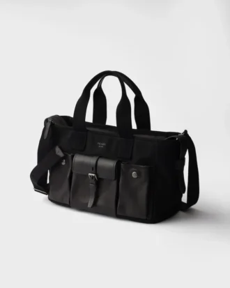 Bolso tote grande de lona y piel Prada Route