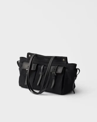 Bolso tote grande de lona y piel Prada Route
