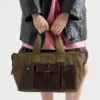 Bolso tote grande de lona y piel Prada Route Bolso tote grande de lona y piel Prada Route
