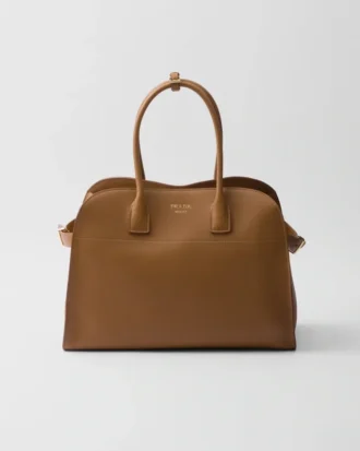 Bolso tote grande de piel con hebillas