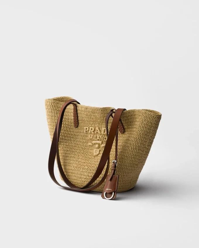 Bolso tote mediano de ganchillo y cuero Bolso tote mediano de ganchillo y cuero
