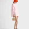 Bolso tote mini de mimbre y mezcla de lino