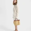 Bolso tote pequeño de ganchillo y piel Bolso tote pequeño de ganchillo y piel