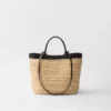 Bolso tote pequeño de ganchillo y piel Bolso tote pequeño de ganchillo y piel