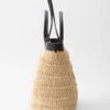 Bolso tote pequeño de ganchillo y piel Bolso tote pequeño de ganchillo y piel