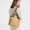 Bolso tote pequeño de ganchillo y piel Bolso tote pequeño de ganchillo y piel