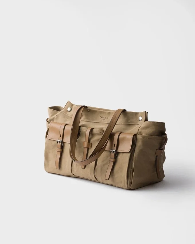 Bolso tote Prada Route de lona y piel Bolso tote Prada Route de lona y piel