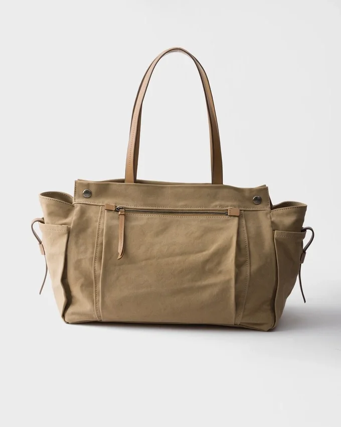 Bolso tote Prada Route de lona y piel Bolso tote Prada Route de lona y piel