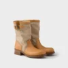 Botas de piel y lona Botas de piel y lona