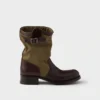 Botas de piel y lona Botas de piel y lona