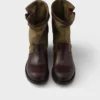 Botas de piel y lona Botas de piel y lona