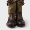 Botas de piel y lona Botas de piel y lona
