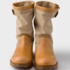 Botas de piel y lona Botas de piel y lona