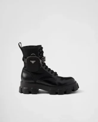 Botas Monolith de piel cepillada y Re-Nylon con bolsillo
