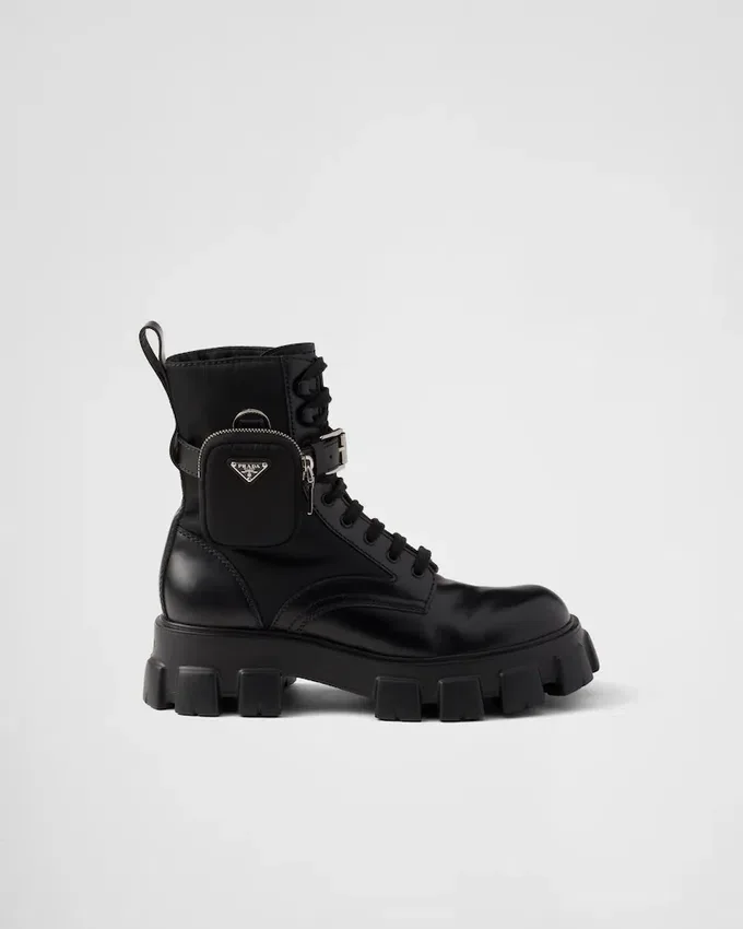 Botas Monolith de piel cepillada y Re-Nylon con bolsillo Botas Monolith de piel cepillada y Re-Nylon con bolsillo