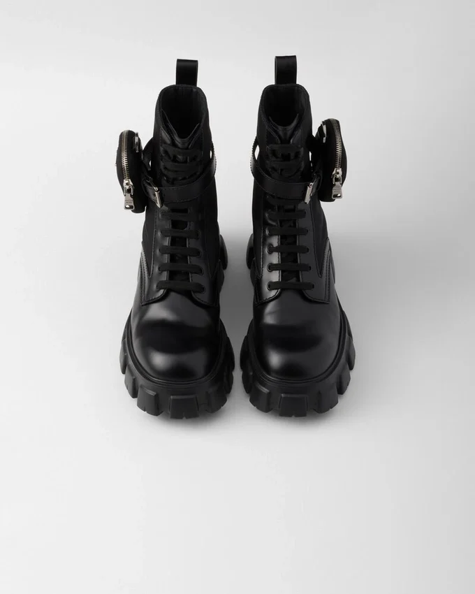 Botas Monolith de piel cepillada y Re-Nylon con bolsillo Botas Monolith de piel cepillada y Re-Nylon con bolsillo