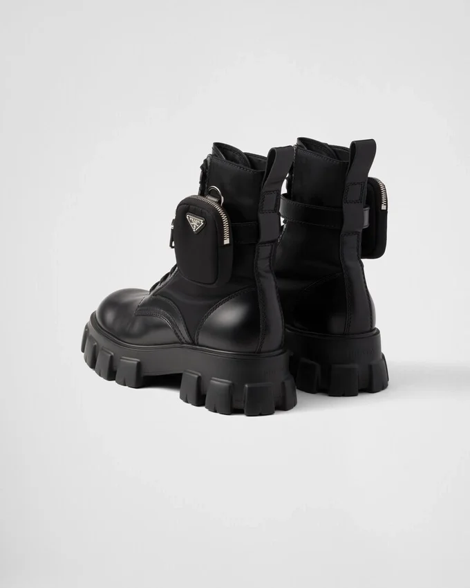 Botas Monolith de piel cepillada y Re-Nylon con bolsillo Botas Monolith de piel cepillada y Re-Nylon con bolsillo