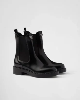 Botines Chelsea de piel cepillada color Chocolate
