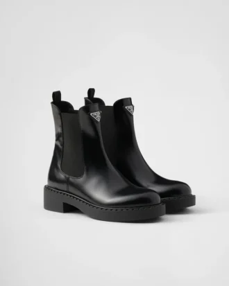 Botines Chelsea de piel cepillada color Chocolate