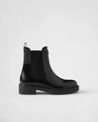 Botines Chelsea de piel cepillada color Chocolate