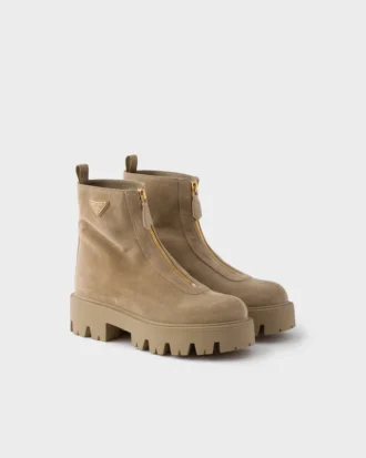 Botines de ante con cremallera